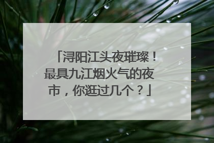 浔阳江头夜璀璨！最具九江烟火气的夜市，你逛过几个？